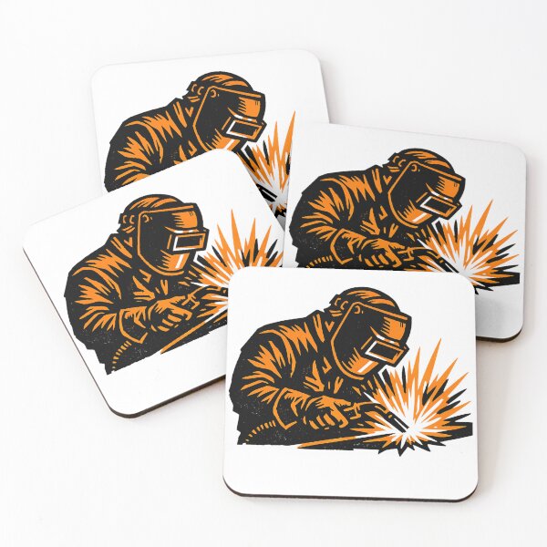 Item preview, Woodcut Welder Worker Graphic designed and sold by LightPrintsCo.