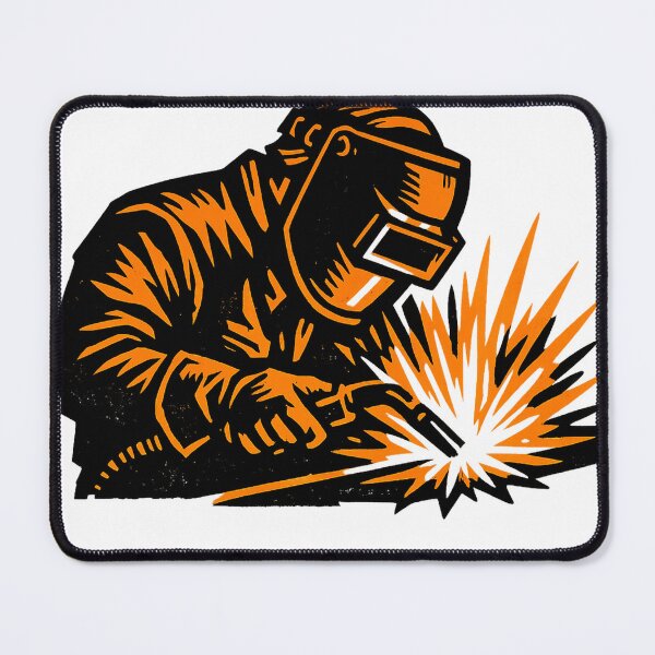 Item preview, Woodcut Welder Worker Graphic designed and sold by LightPrintsCo.