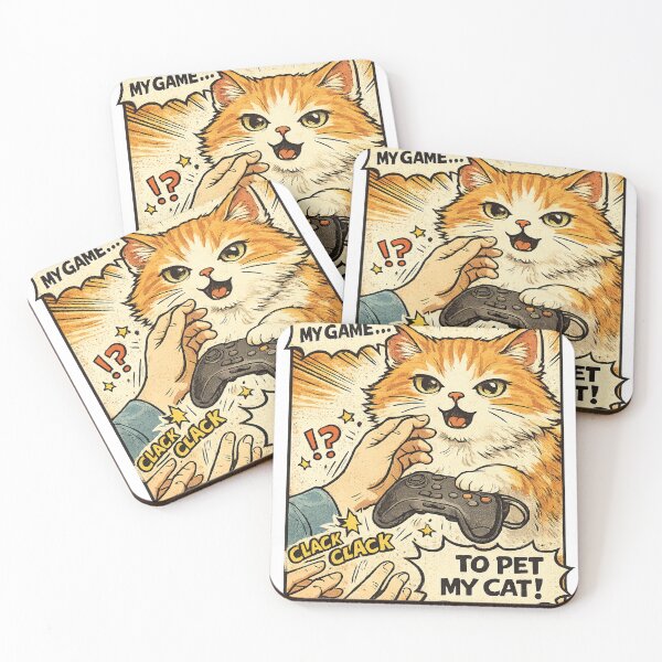 Item preview, I Pause My Game To Pet My Cat - Vintage Comic Panel designed and sold by akiotatsuo.