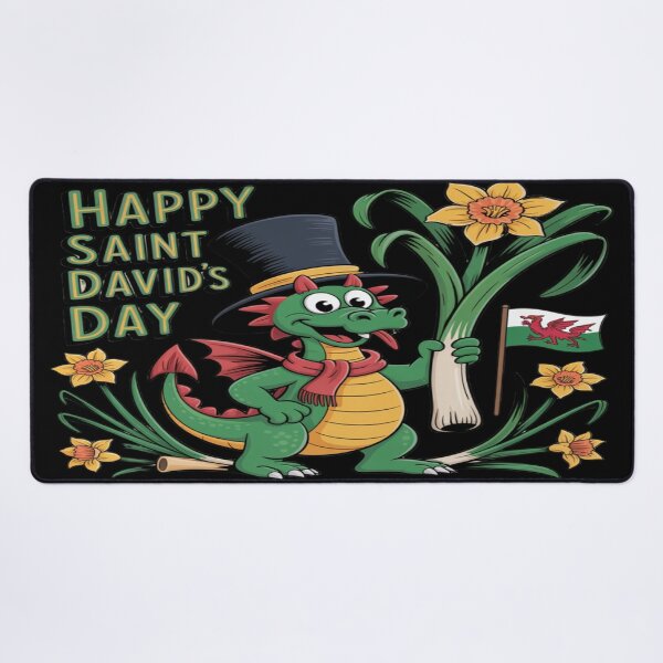 Item preview, Happy St David's Day Cute Welsh Dragon | Leek & Flag designed and sold by Midnight Veil Designs.