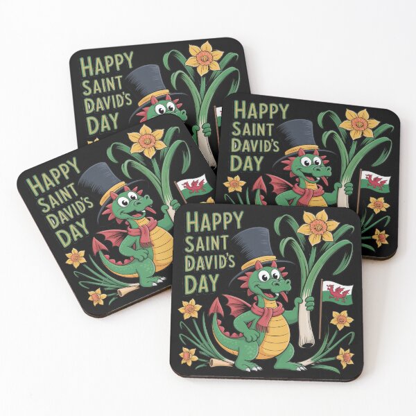 Item preview, Happy St David's Day Cute Welsh Dragon | Leek & Flag designed and sold by Midnight Veil Designs.