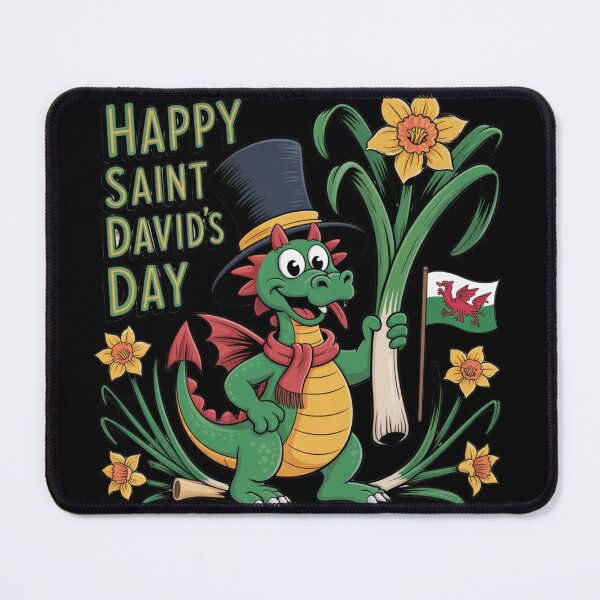 Item preview, Happy St David's Day Cute Welsh Dragon | Leek & Flag designed and sold by Midnight Veil Designs.