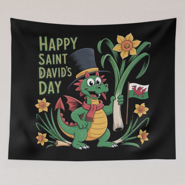 Item preview, Happy St David's Day Cute Welsh Dragon | Leek & Flag designed and sold by Midnight Veil Designs.