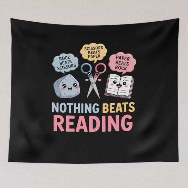 Item preview, Rock Paper Scissors Nothing Beats Reading Funny Book Lover designed and sold by Mirandalab.