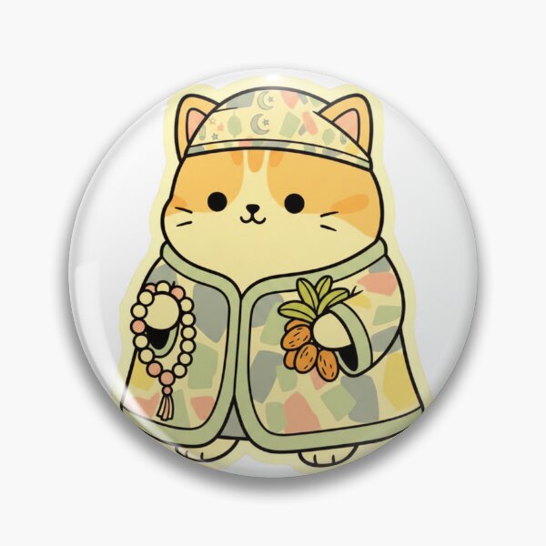 Item preview, Cat kawaii Bronz holding tasbih and kurma designed and sold by Little Lessons.