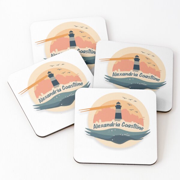 Item preview, Alexandria Egypt lighthouse sunset-costal waves design  designed and sold by Ayagamea.