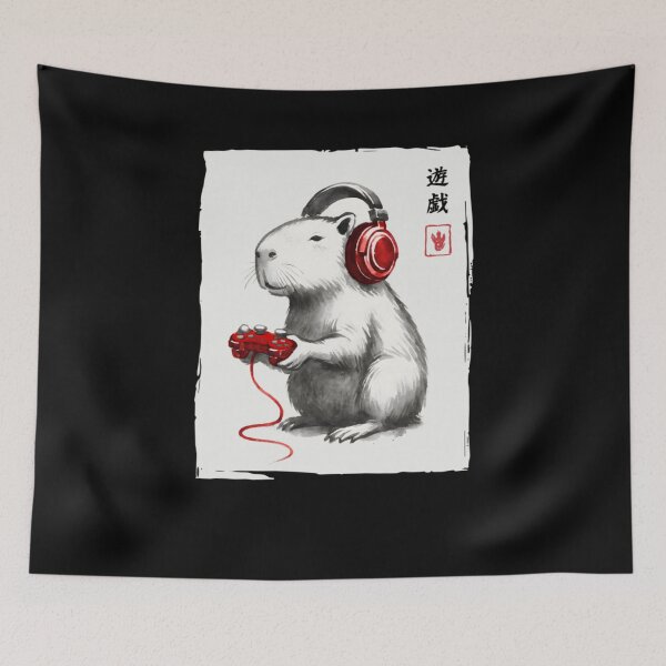 Item preview, Japanese Capybara Gamer Video designed and sold by Mirandalab.