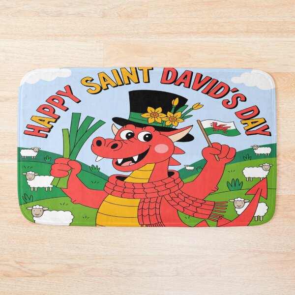 Item preview, Happy St David's Day Cute Welsh Dragon | Leeks & Flag designed and sold by Midnight Veil Designs.