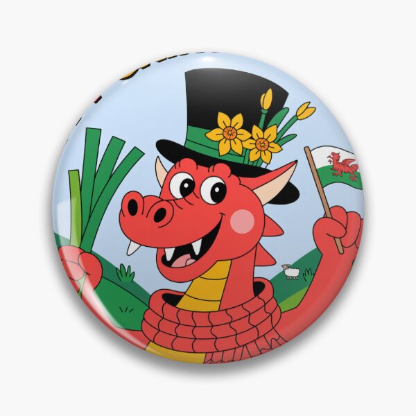 Item preview, Happy St David's Day Cute Welsh Dragon | Leeks & Flag designed and sold by Midnight Veil Designs.