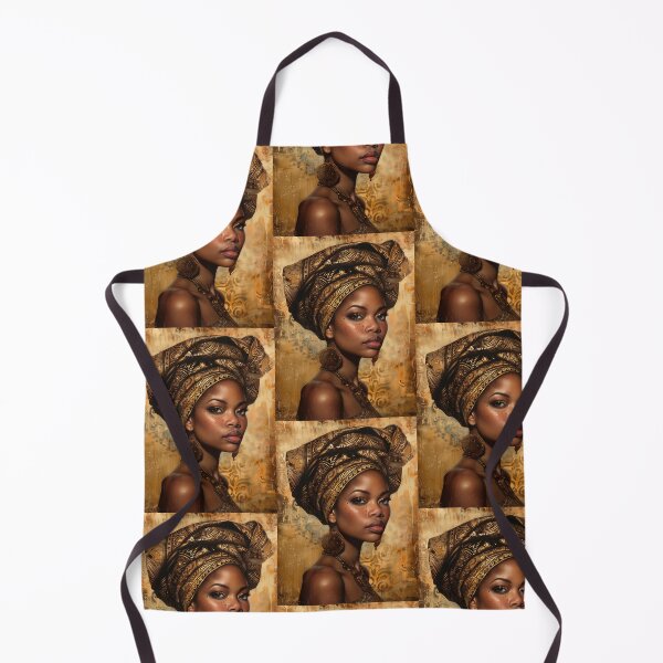 Item preview, African Woman with Golden Scarf - Luxury Art with Ethnic Details and Vintage Background designed and sold by Hipatye26.