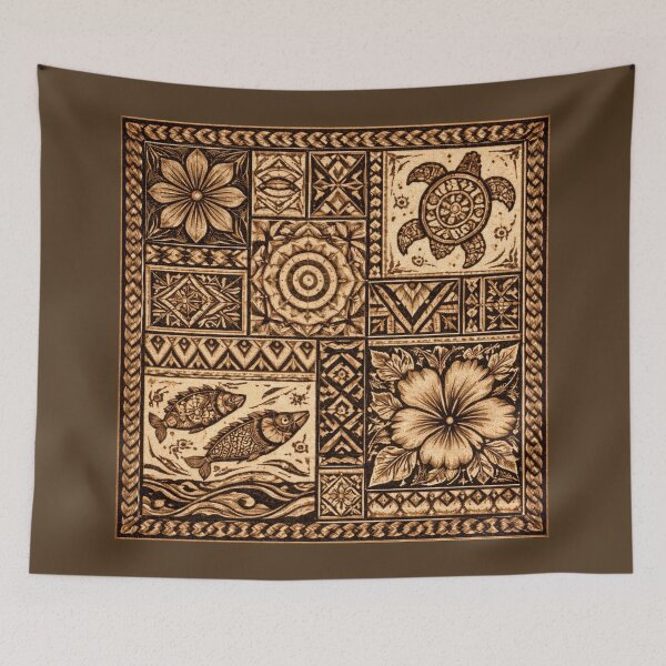 Item preview, Polynesian Tapa Cloth Pattern designed and sold by Myra365Art.