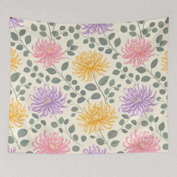 Item preview, Spider Mums Chrysanthemum and Eucalyptus designed and sold by scicilysimonee.