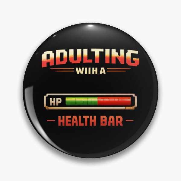 Item preview, Adulting Health Bar Low — Retro Gamer Life Meter Pixel Art Humor designed and sold by HubCreates.