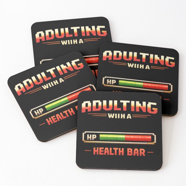 Item preview, Adulting Health Bar Low — Retro Gamer Life Meter Pixel Art Humor designed and sold by HubCreates.