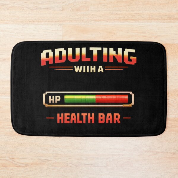 Item preview, Adulting Health Bar Low — Retro Gamer Life Meter Pixel Art Humor designed and sold by HubCreates.