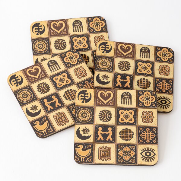 Item preview, African Adinkra Symbols - Spiritual Wisdom Pattern designed and sold by Myra365Art.