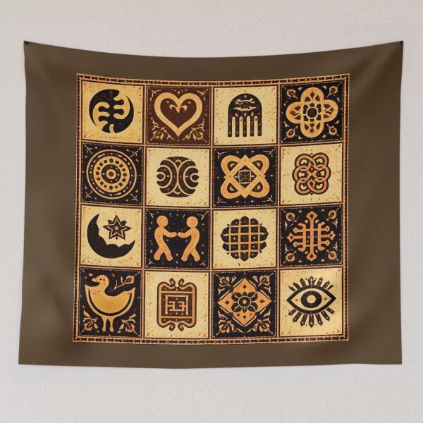 Item preview, African Adinkra Symbols - Spiritual Wisdom Pattern designed and sold by Myra365Art.