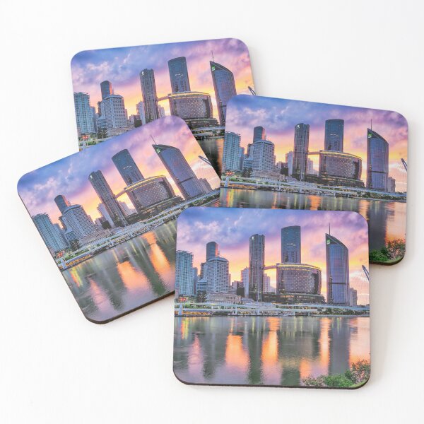 Item preview, Brisbane City Skyline Reflection at Sunrise designed and sold by pcole123.