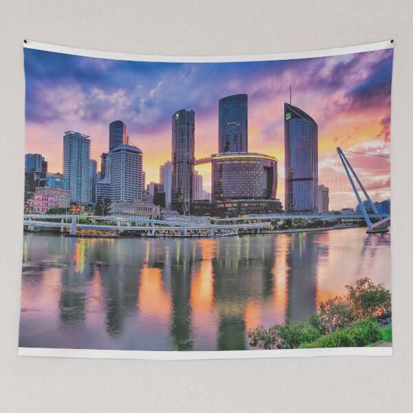 Item preview, Brisbane City Skyline Reflection at Sunrise designed and sold by pcole123.