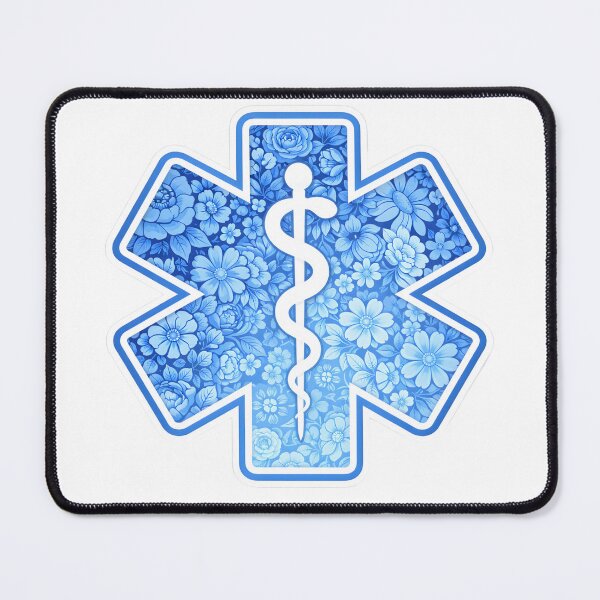 Item preview, Blue Floral Star of Life Sticker designed and sold by TheSashScene.