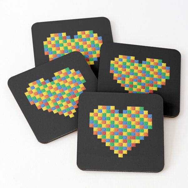 Item preview, Colorful Building Block Heart Pixel Art designed and sold by PCStudio57.