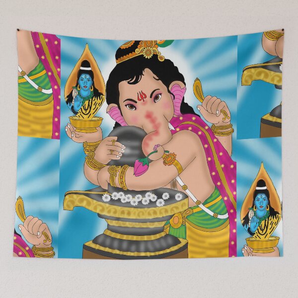 Item preview, Lord Ganesha Spiritual Artwork – Symbol of Wisdom and Prosperity designed and sold by Harshit_Digital_Arts.