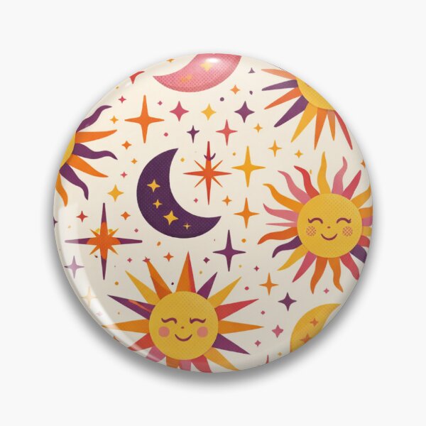 Item preview, Retro Celestial Suns & Moons Pattern designed and sold by Victoria Riabov.