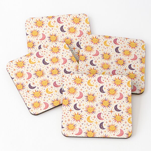 Item preview, Retro Celestial Suns & Moons Pattern designed and sold by Victoria Riabov.