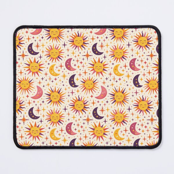 Item preview, Retro Celestial Suns & Moons Pattern designed and sold by Victoria Riabov.