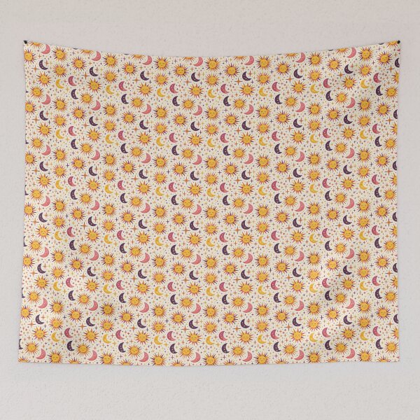 Item preview, Retro Celestial Suns & Moons Pattern designed and sold by Victoria Riabov.