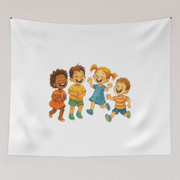 Item preview, Cute Multicultural Children Friendship Art designed and sold by Adappai.