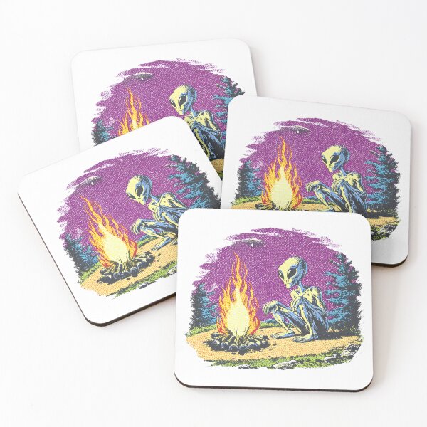 Item preview, Alien Pop Art Campfire — Cute Sci-Fi Cartoon Sticker ?? designed and sold by vambrosio15.