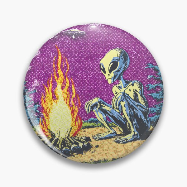 Item preview, Alien Pop Art Campfire — Cute Sci-Fi Cartoon Sticker ?? designed and sold by vambrosio15.