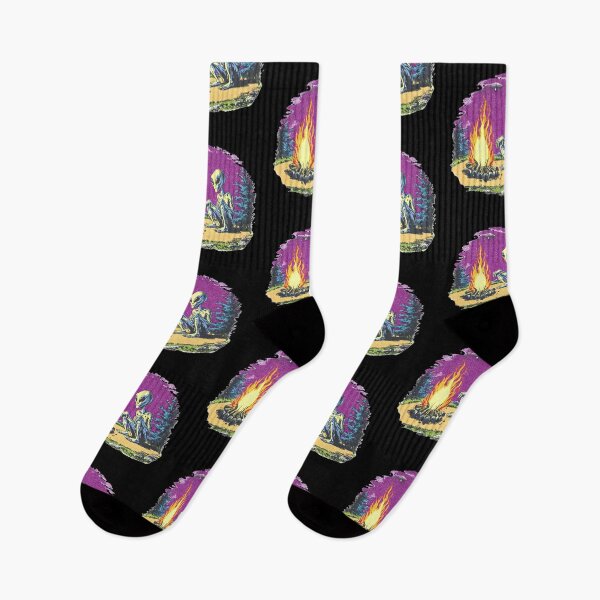 Item preview, Alien Pop Art Campfire — Cute Sci-Fi Cartoon Sticker ?? designed and sold by vambrosio15.