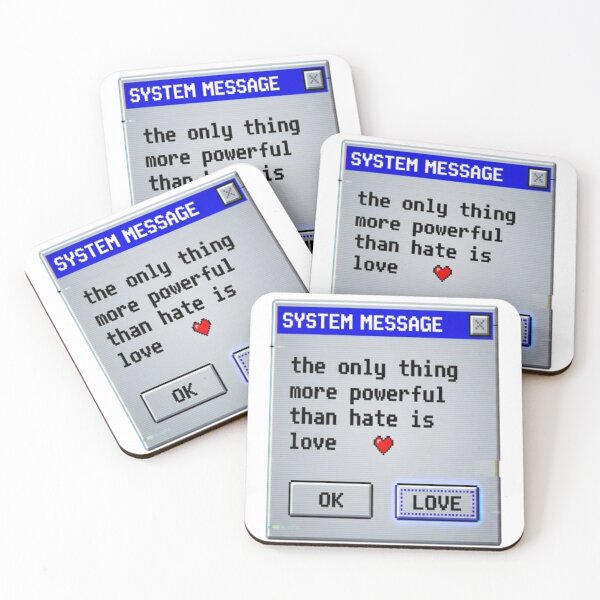 Item preview, Retro Y2K System Message – Love Over Hate Quote Error Popup designed and sold by MostafaMokhtar.