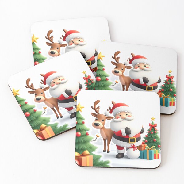 Item preview, Santa & Reindeer Sleigh Ride Sticker   designed and sold by Teewave-Ashish.