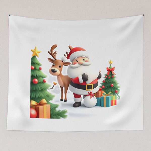 Item preview, Santa & Reindeer Sleigh Ride Sticker   designed and sold by Teewave-Ashish.