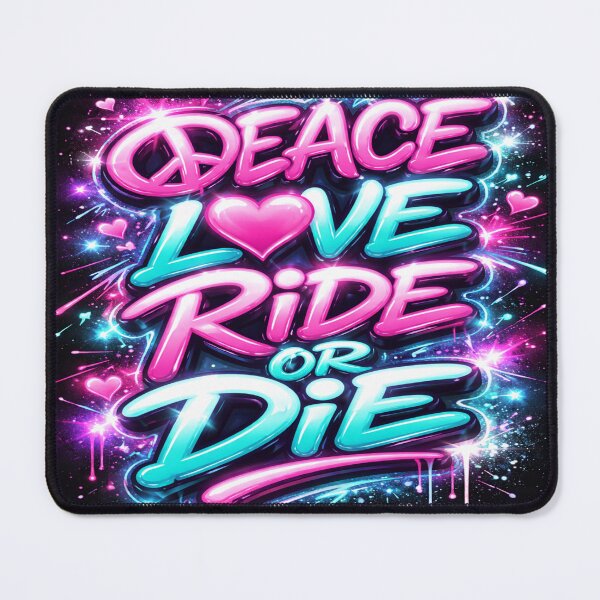 Item preview, Peace Love Ride or Die Neon Typography designed and sold by savage sinner.