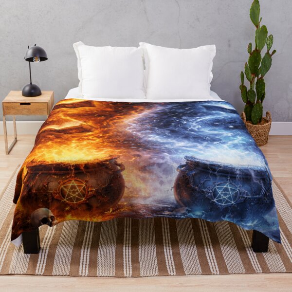Item preview, Headless Horseman Elemental Ritual – Fire and Ice Fantasy Magic Art designed and sold by TheHorsemanRidesAgain.