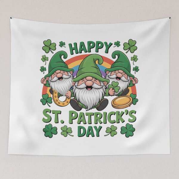 Item preview, Happy St. Patrick’s Day Lucky Gnomes with Rainbow designed and sold by QuiteOrbit.