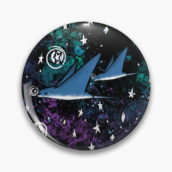 Item preview, Cosmic Manta Rays in Nebula - Moon and Stars Fantasy Pattern designed and sold by TheArtOfTreble.