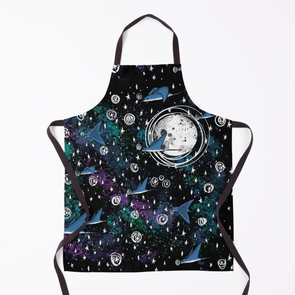 Item preview, Cosmic Manta Rays in Nebula - Moon and Stars Fantasy Pattern designed and sold by TheArtOfTreble.