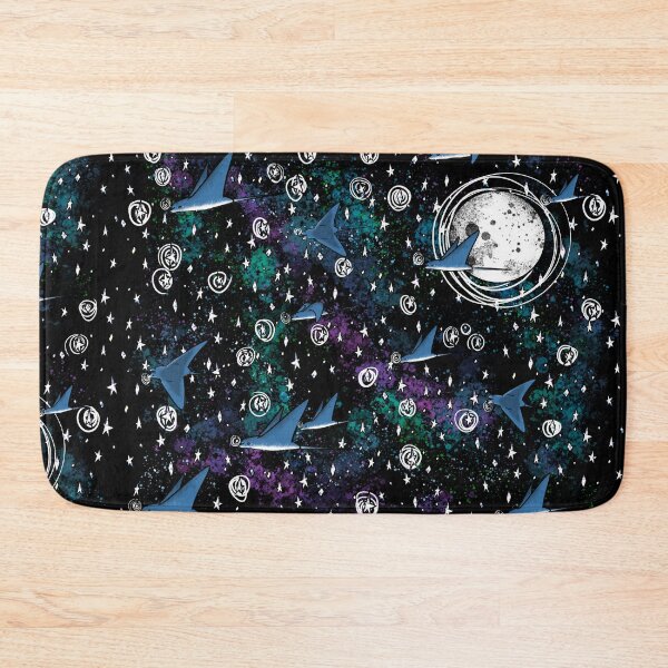 Item preview, Cosmic Manta Rays in Nebula - Moon and Stars Fantasy Pattern designed and sold by TheArtOfTreble.