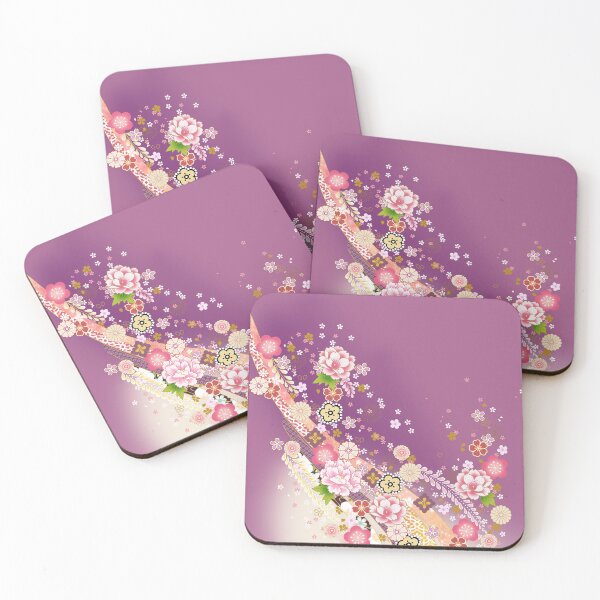 Item preview, Japanese Floral Pattern on Purple designed and sold by Sanagiatelier.