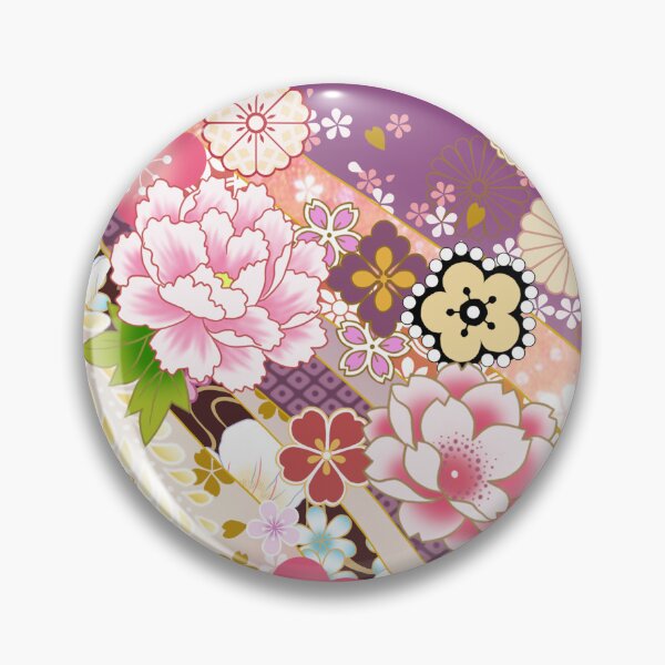 Item preview, Japanese Floral Pattern on Purple designed and sold by Sanagiatelier.