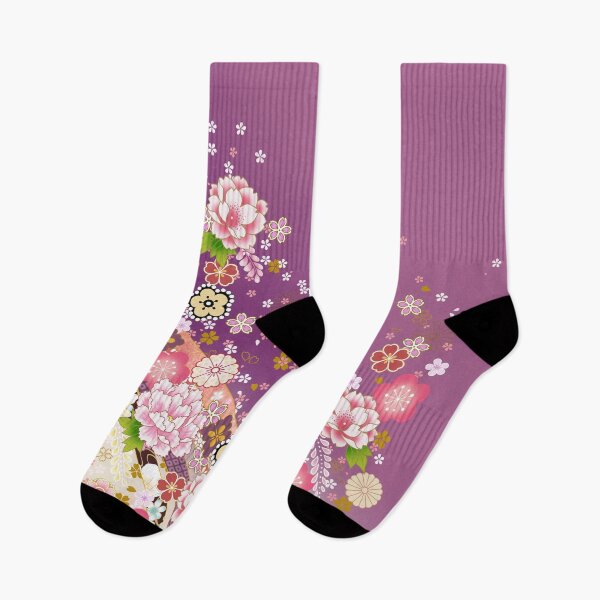 Item preview, Japanese Floral Pattern on Purple designed and sold by Sanagiatelier.