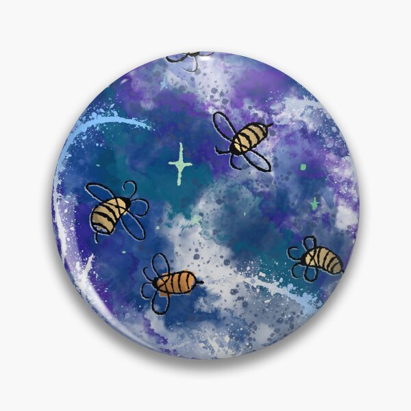 Item preview, Cosmic Bees in Nebula - Purple Blue Space Swarm Pattern designed and sold by TheArtOfTreble.