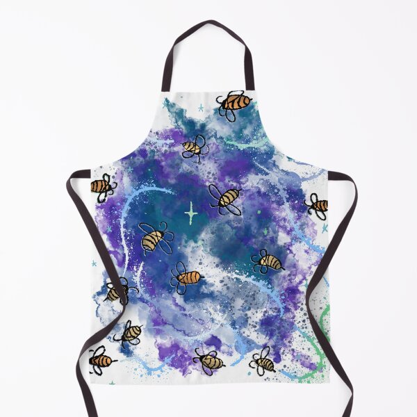 Item preview, Cosmic Bees in Nebula - Purple Blue Space Swarm Pattern designed and sold by TheArtOfTreble.