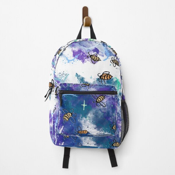 Item preview, Cosmic Bees in Nebula - Purple Blue Space Swarm Pattern designed and sold by TheArtOfTreble.