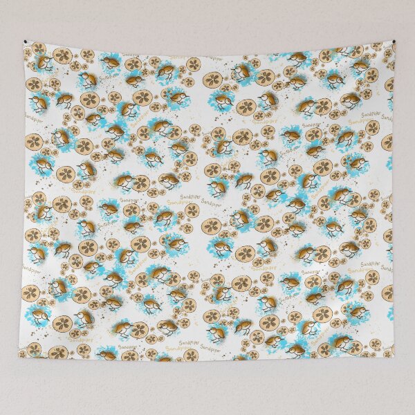 Item preview, Sandpipers & Sand Dollars - Beachy Coastal Pattern designed and sold by TheArtOfTreble.